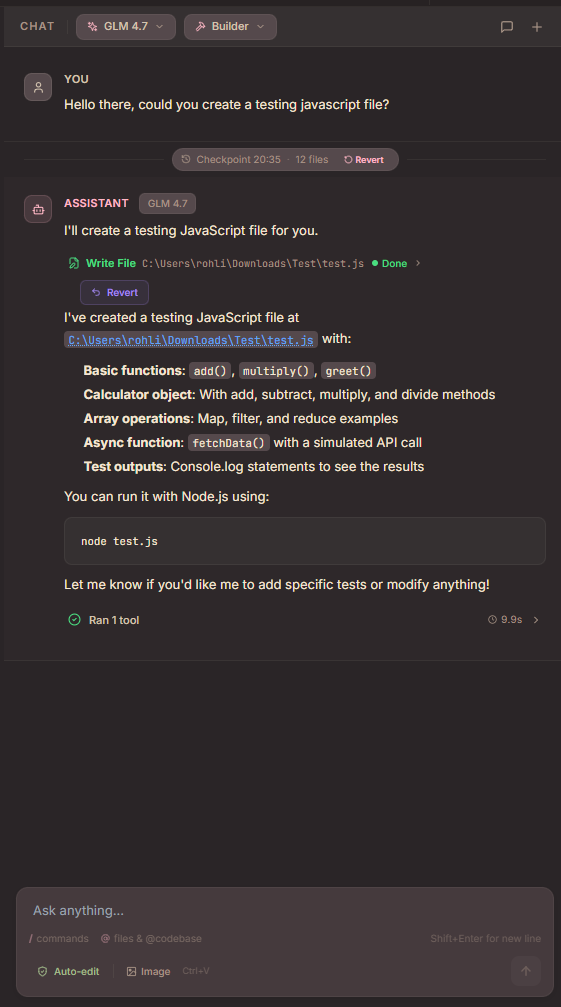 Artemis AI Chat in action