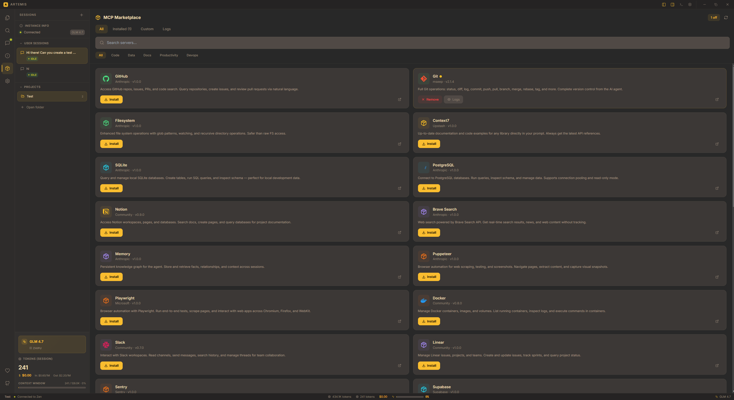 Artemis MCP Marketplace